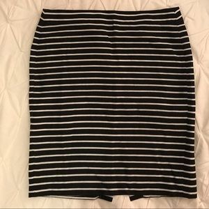 Striped J Crew Factory Pencil Skirt